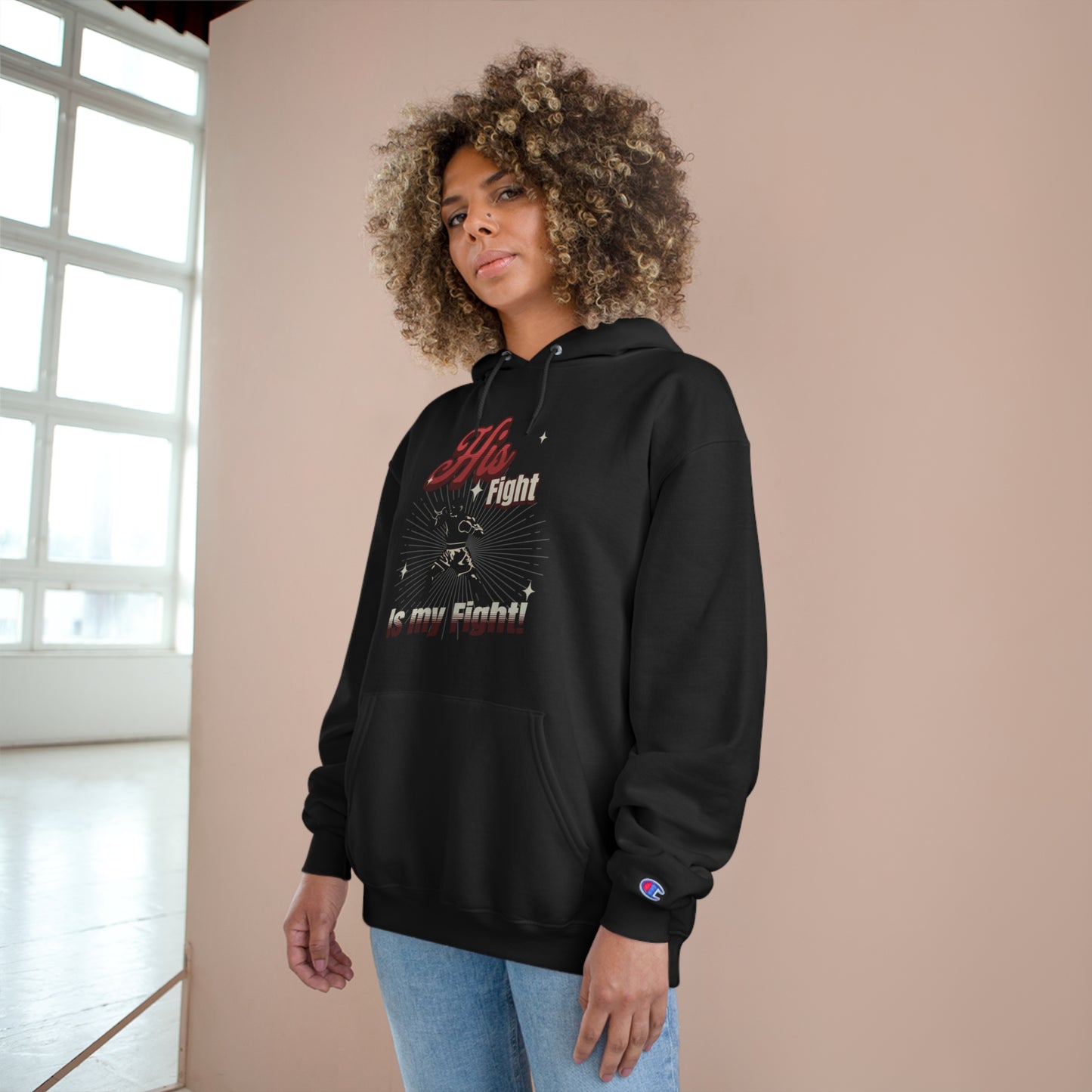 Athletic Champion Hoodie- Autism Awareness - His Fight, is my Fight.