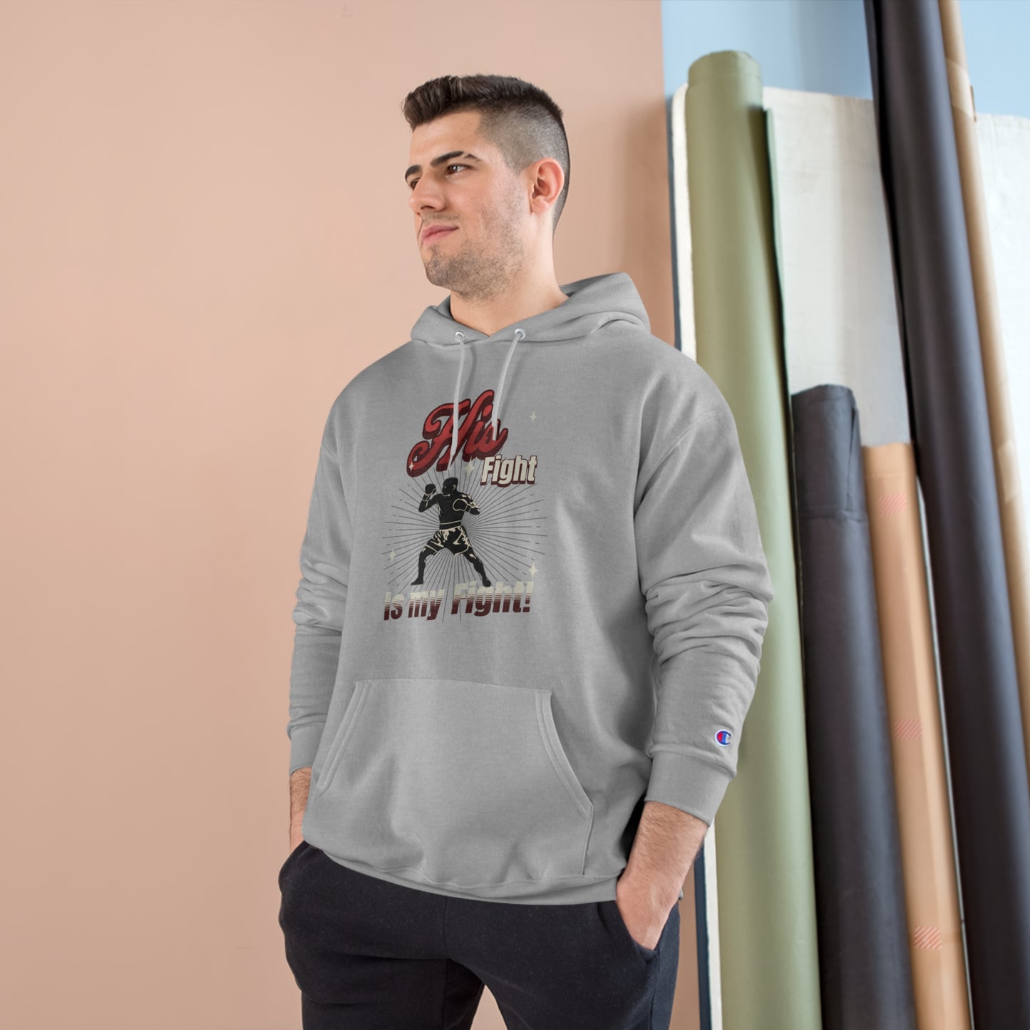 Athletic Champion Hoodie- Autism Awareness - His Fight, is my Fight.
