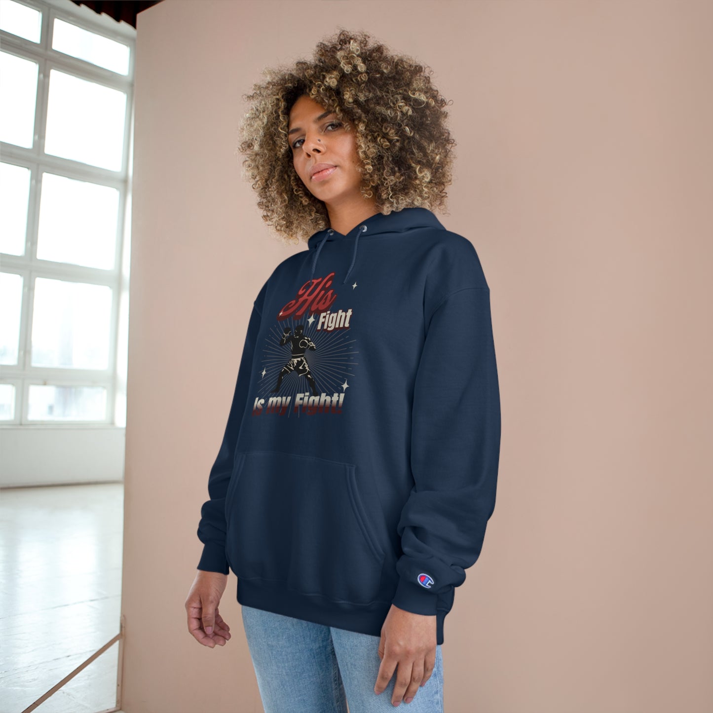 Athletic Champion Hoodie- Autism Awareness - His Fight, is my Fight.