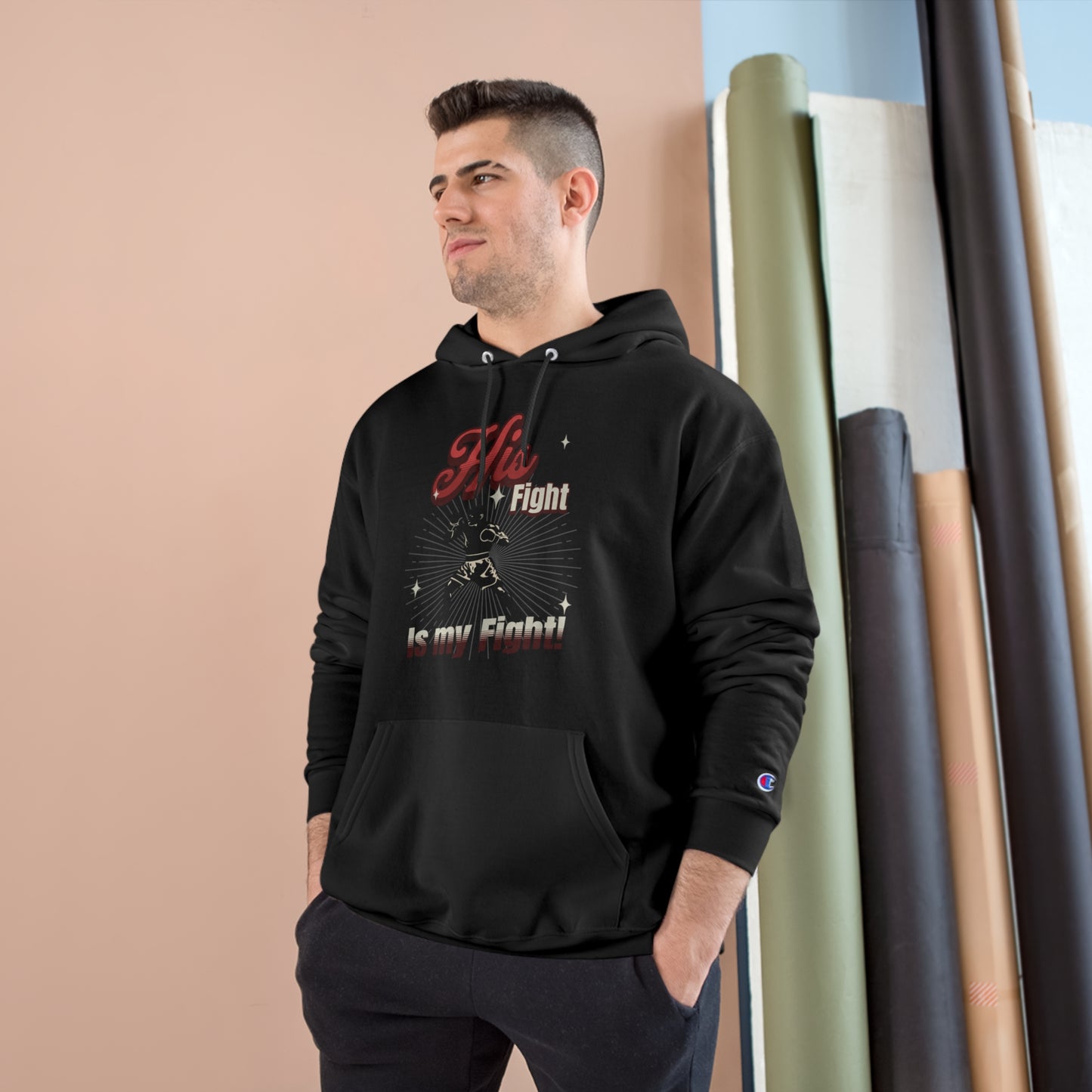 Athletic Champion Hoodie- Autism Awareness - His Fight, is my Fight.