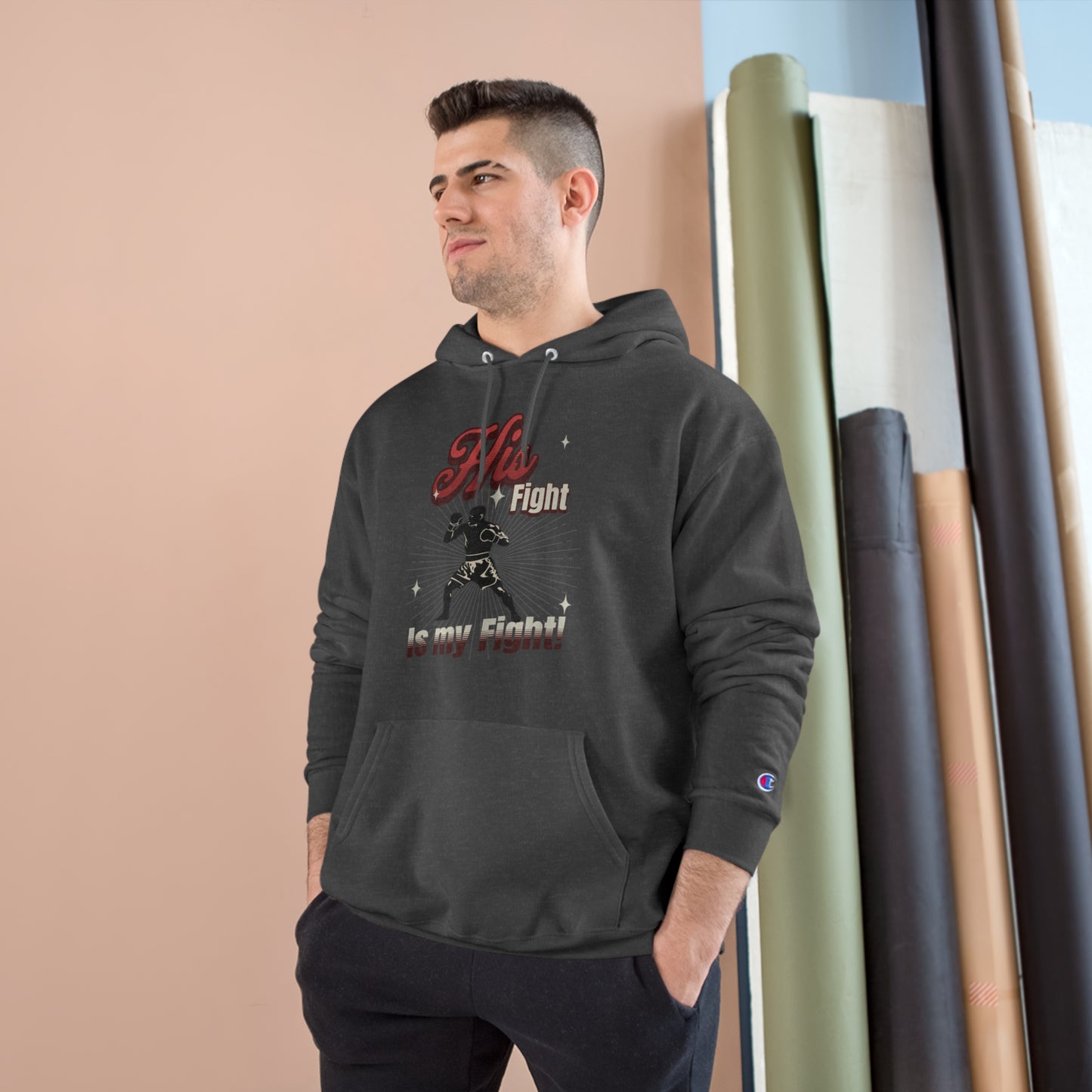 Athletic Champion Hoodie- Autism Awareness - His Fight, is my Fight.