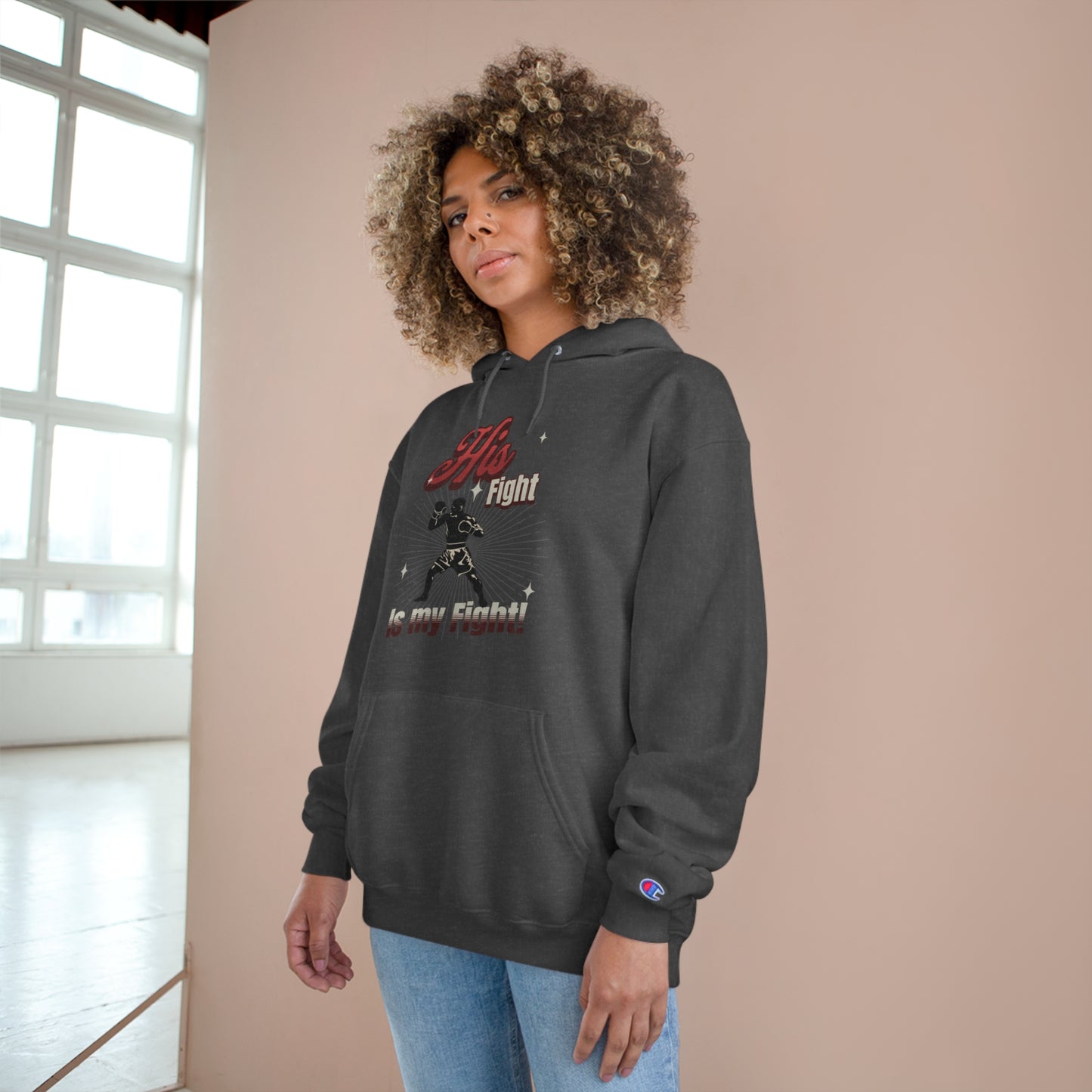 Athletic Champion Hoodie- Autism Awareness - His Fight, is my Fight.